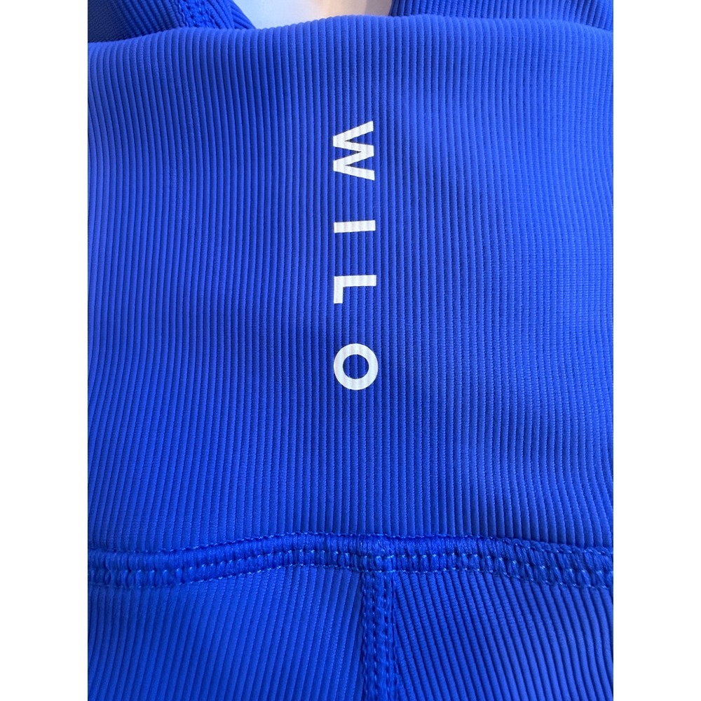 Wilo The Label Ribbed Biker Shorts Royal Blue V-Waist High Rise Small